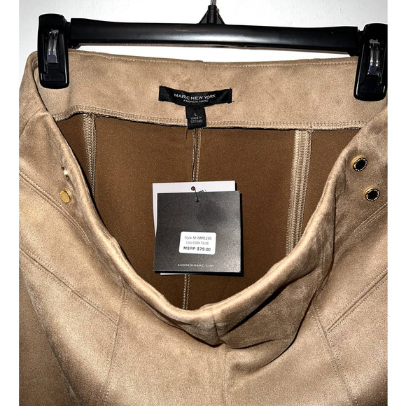 New Marc New York Andrew Marc Taupe Suede casual pants size L - Picture 2 of 4